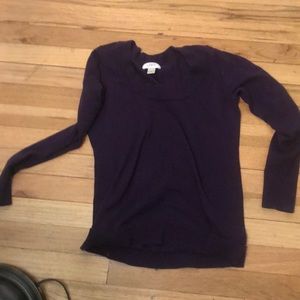Two Ann Taylor LOFT tops, purple and black